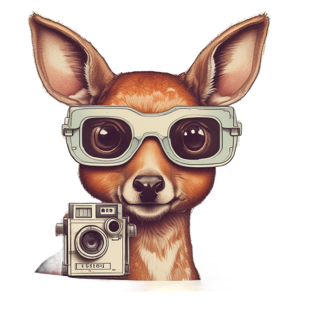 Deer with Polaroid Camera — woodland nursery stickers