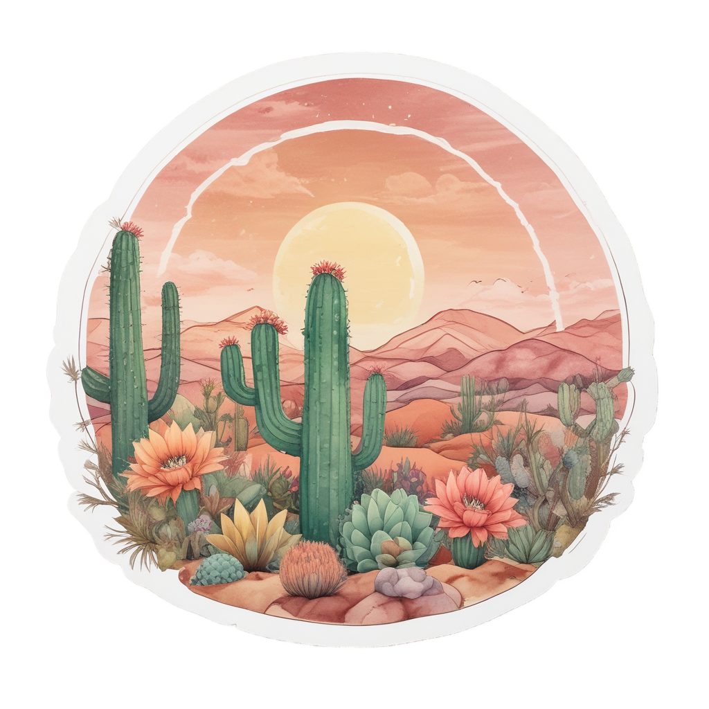 Desert Bloom Sun — boho nursery stickers