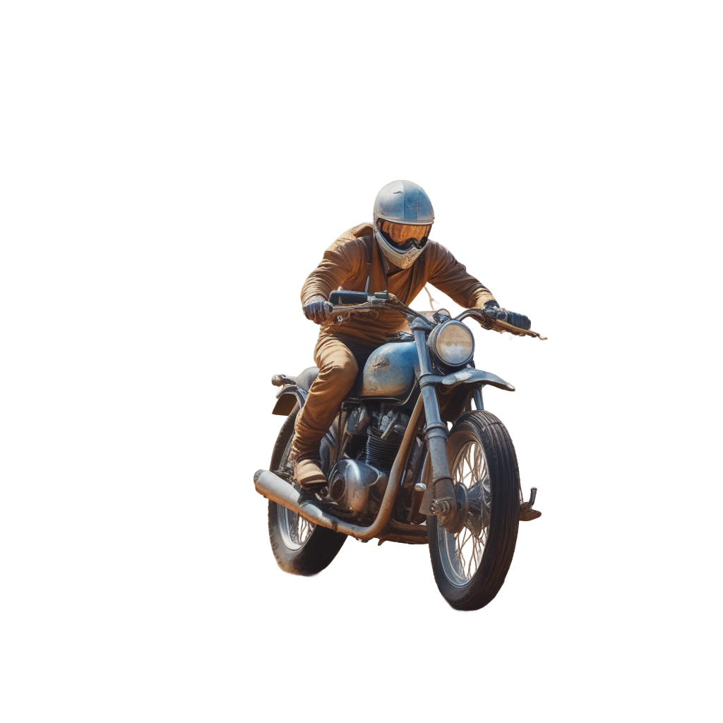 A vintage motorcycle speeding through a desert mirage in watercolor