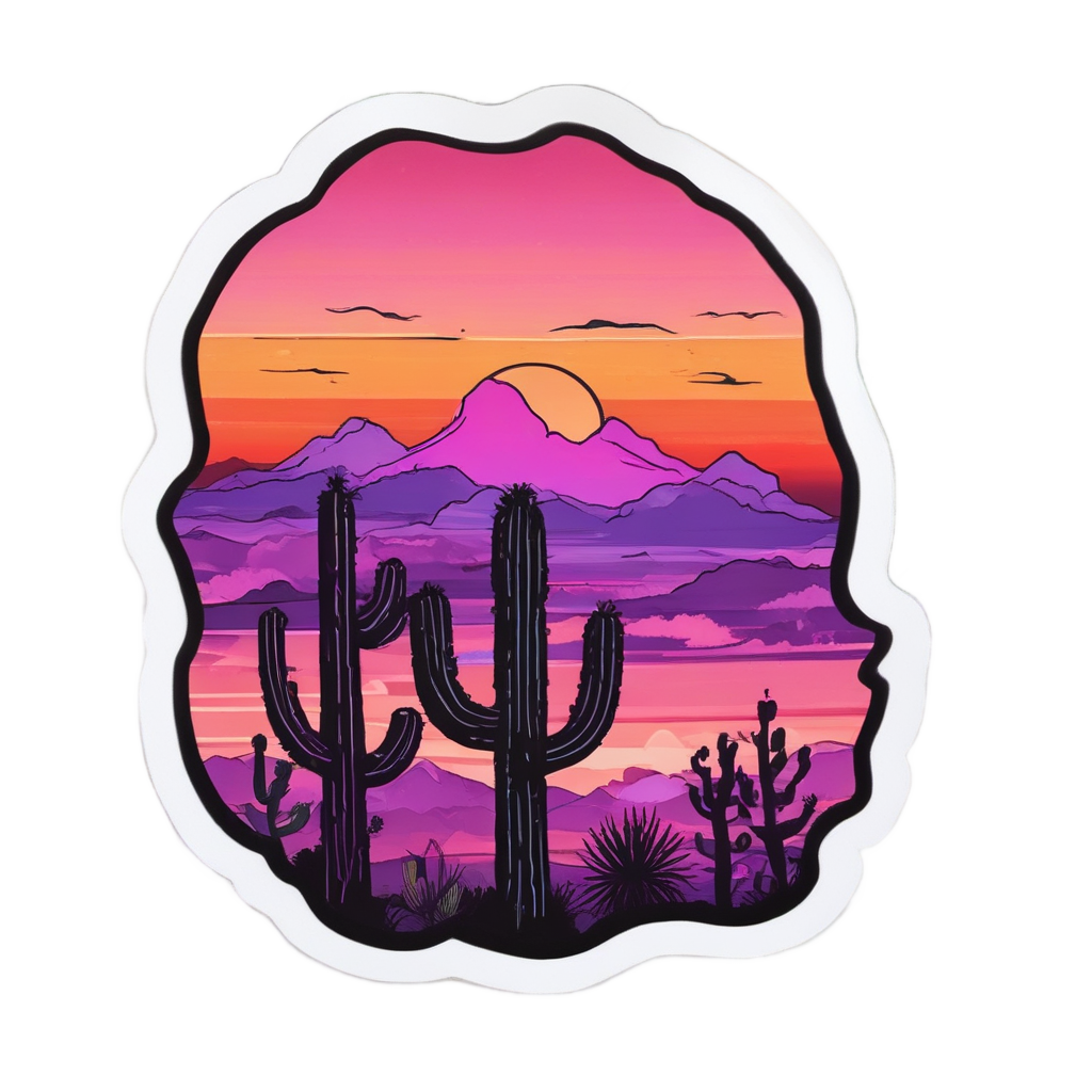 Desert Sunset Sun — boho nursery stickers