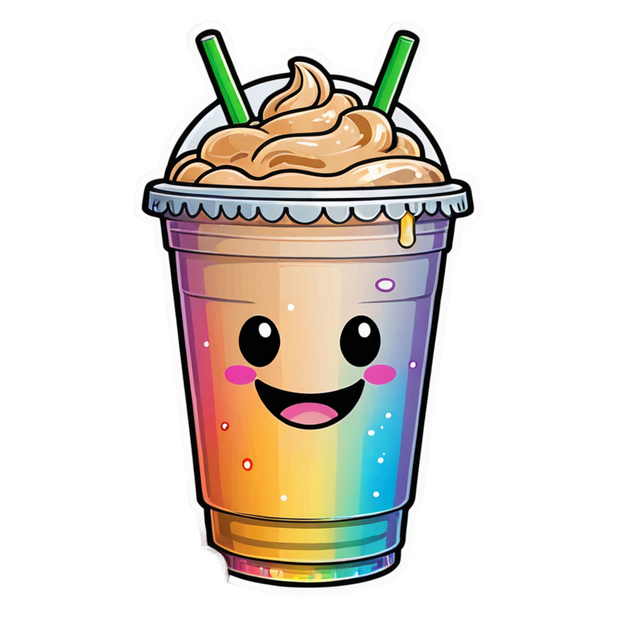 Boba Tea (holographic) — dessert stickers