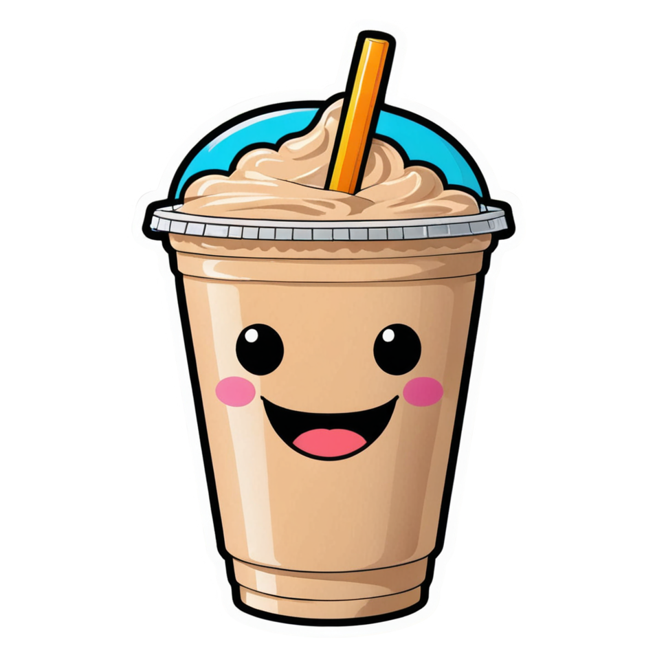 Boba Tea (neon) — dessert stickers