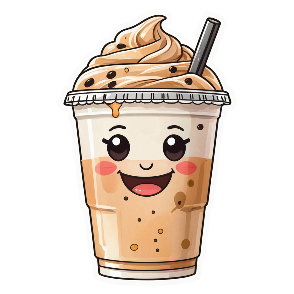 Boba Tea (watercolor) — dessert stickers