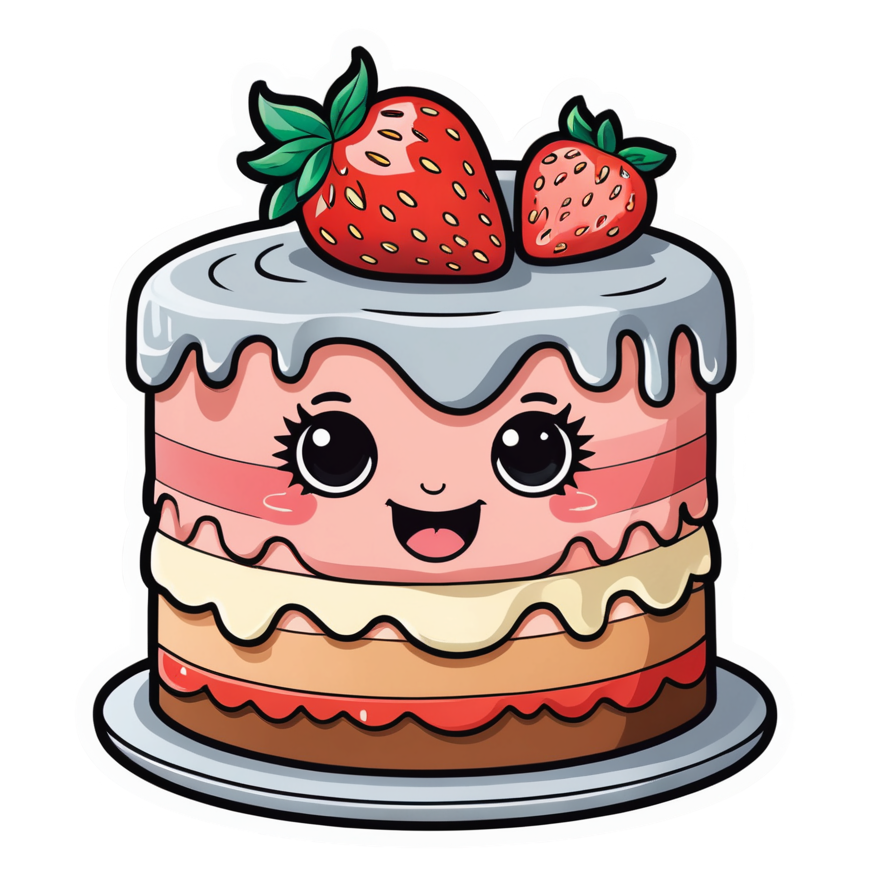 Cake Slice (kawaii) — kawaii stickers