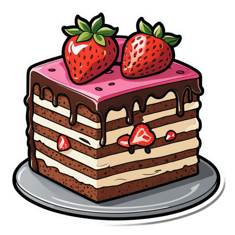 Cake Slice (neon) — dessert stickers