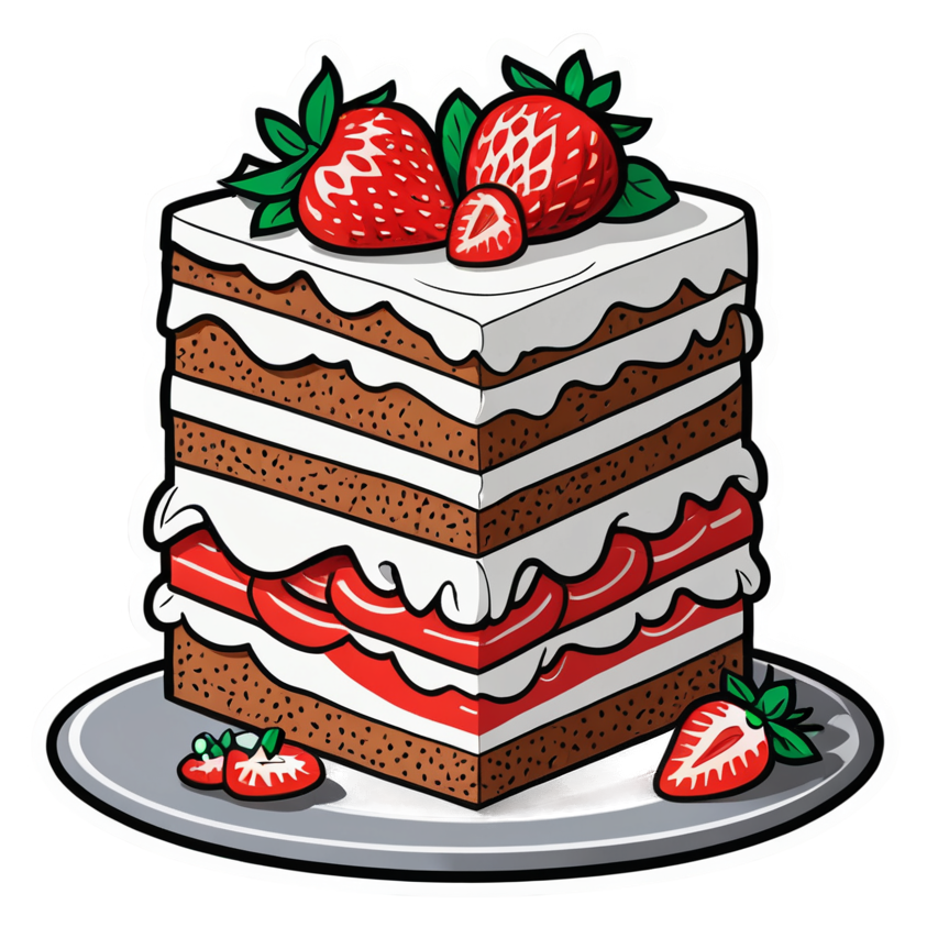 Cake Slice (papercut) — dessert stickers