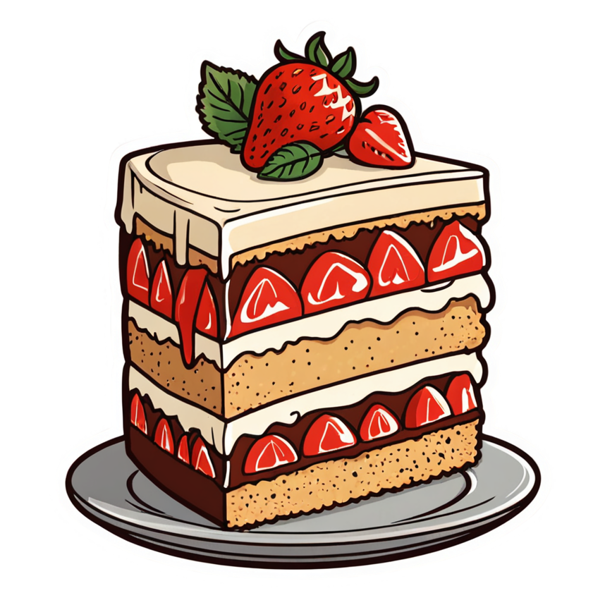 Cake Slice (retro) — dessert stickers