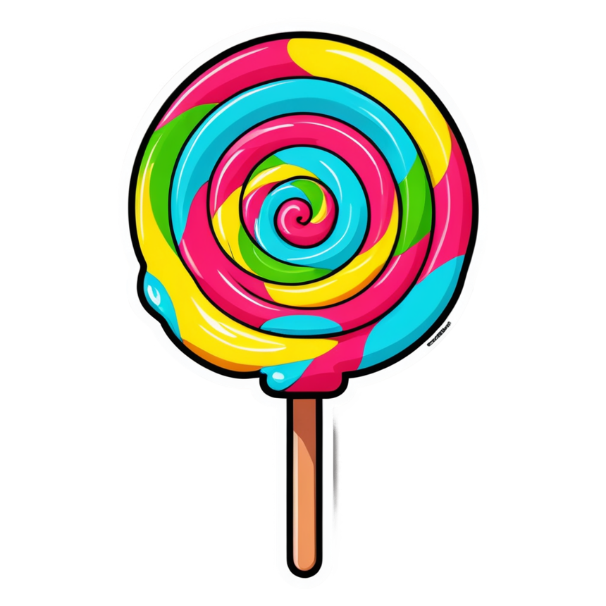 Candy Swirl (neon) — dessert stickers