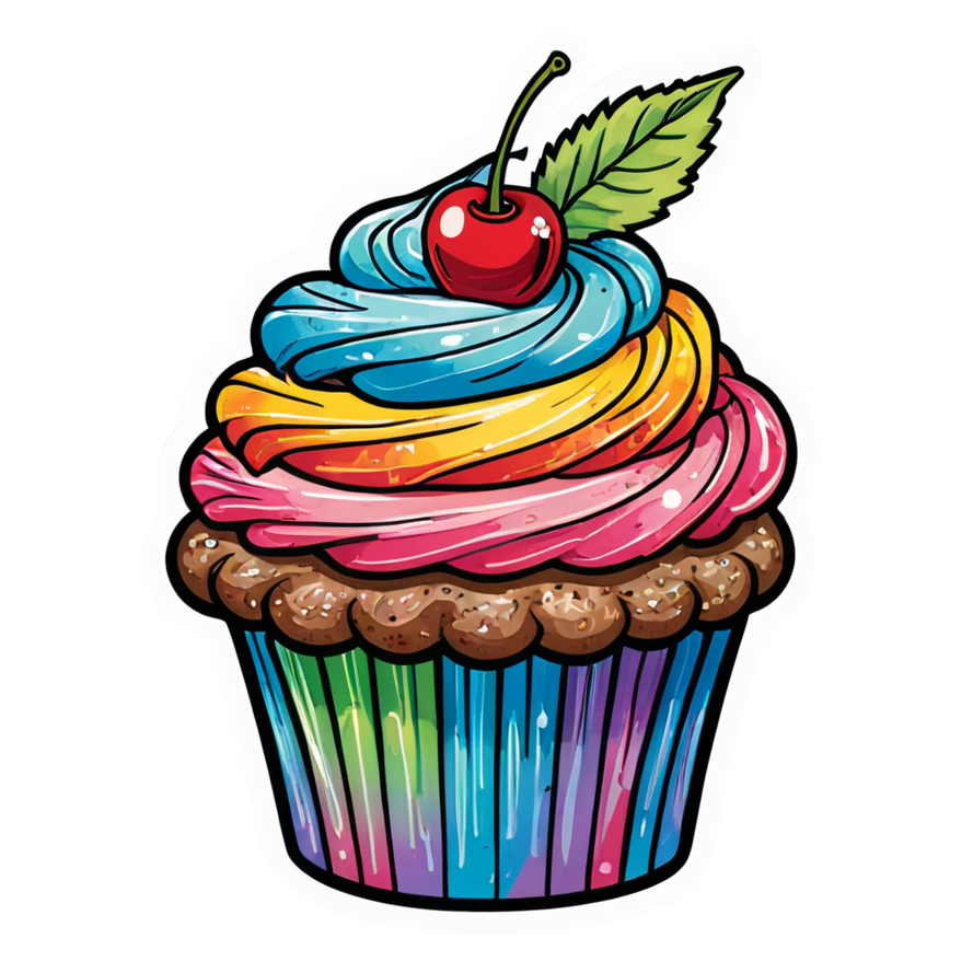 Cupcake Cutie (holographic) — dessert stickers