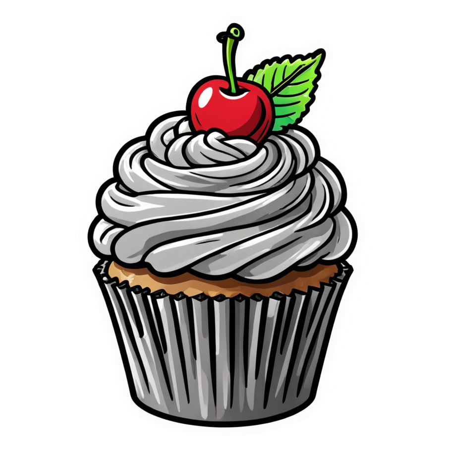 Cupcake Cutie (neon) — dessert stickers
