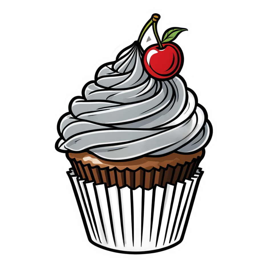 Cupcake Cutie (papercut) — dessert stickers