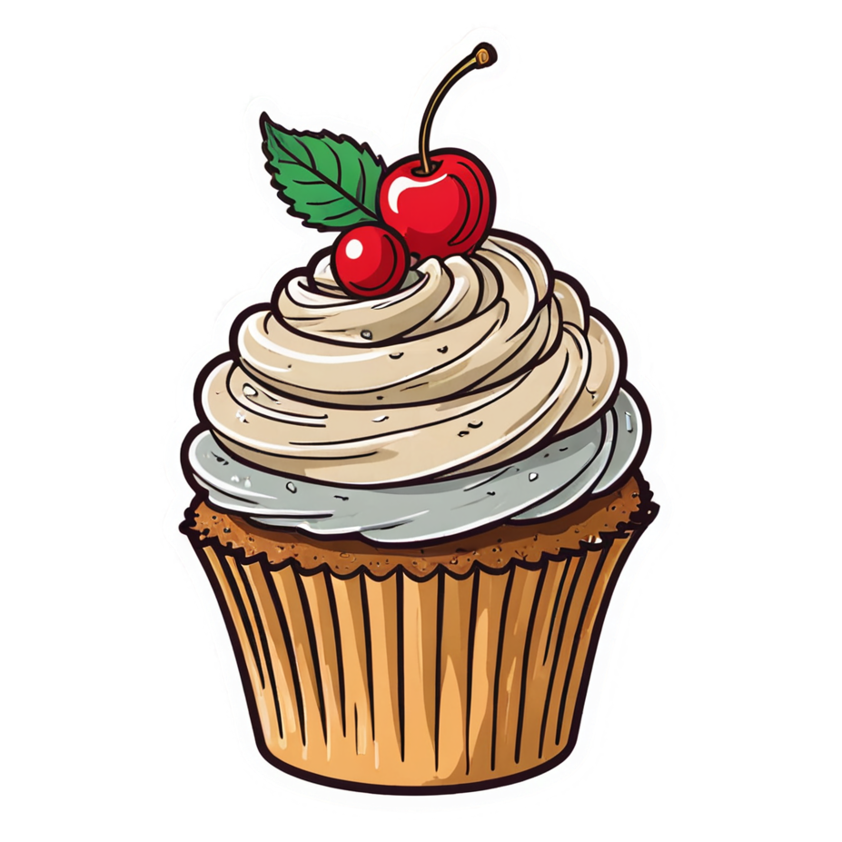 Cupcake Cutie (retro) — dessert stickers