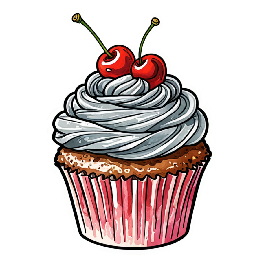Cupcake Cutie (watercolor) — dessert stickers