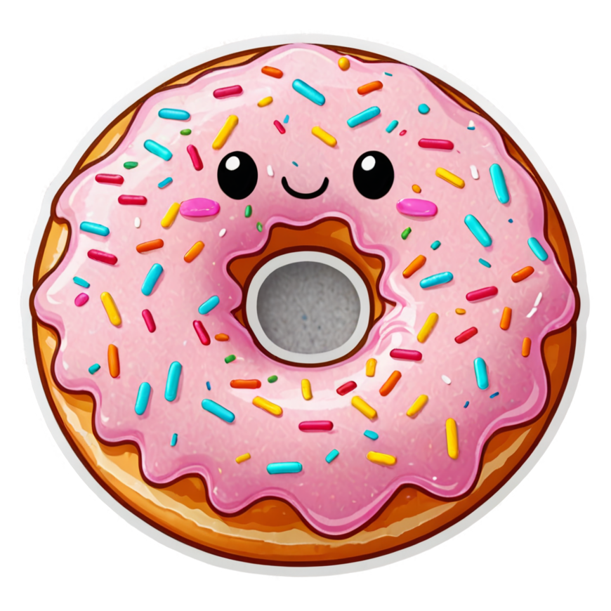 Sprinkle Donut (holographic) — dessert stickers