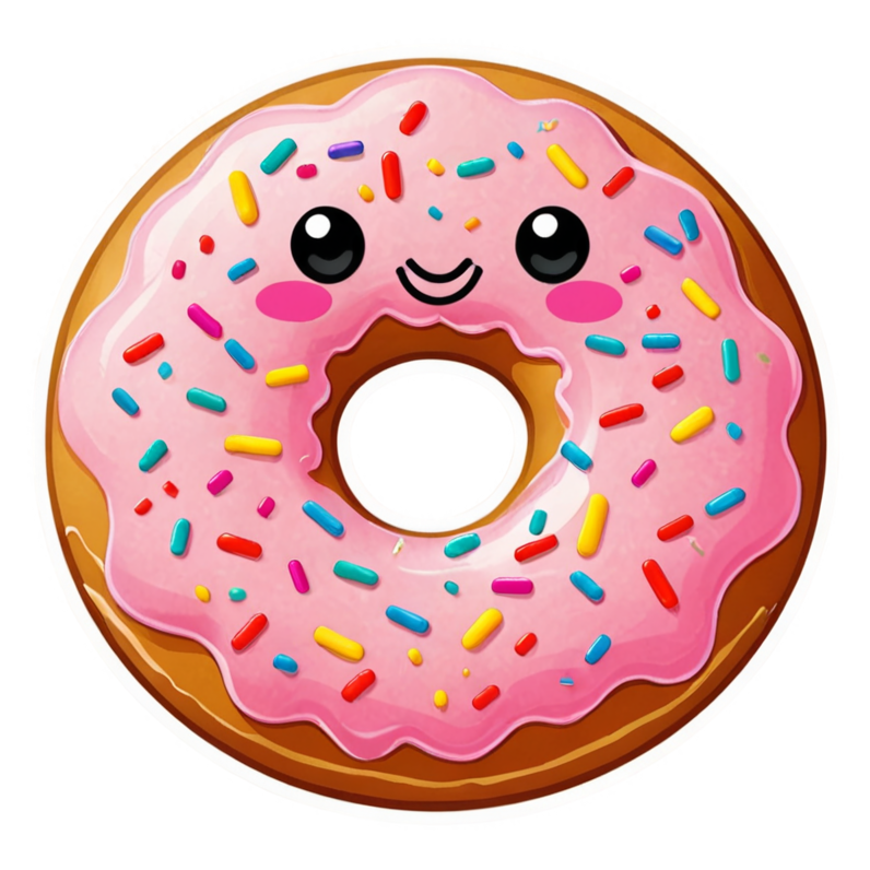 Sprinkle Donut (lineart) — dessert stickers
