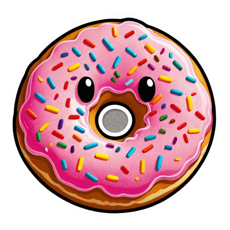 Sprinkle Donut (neon) — dessert stickers