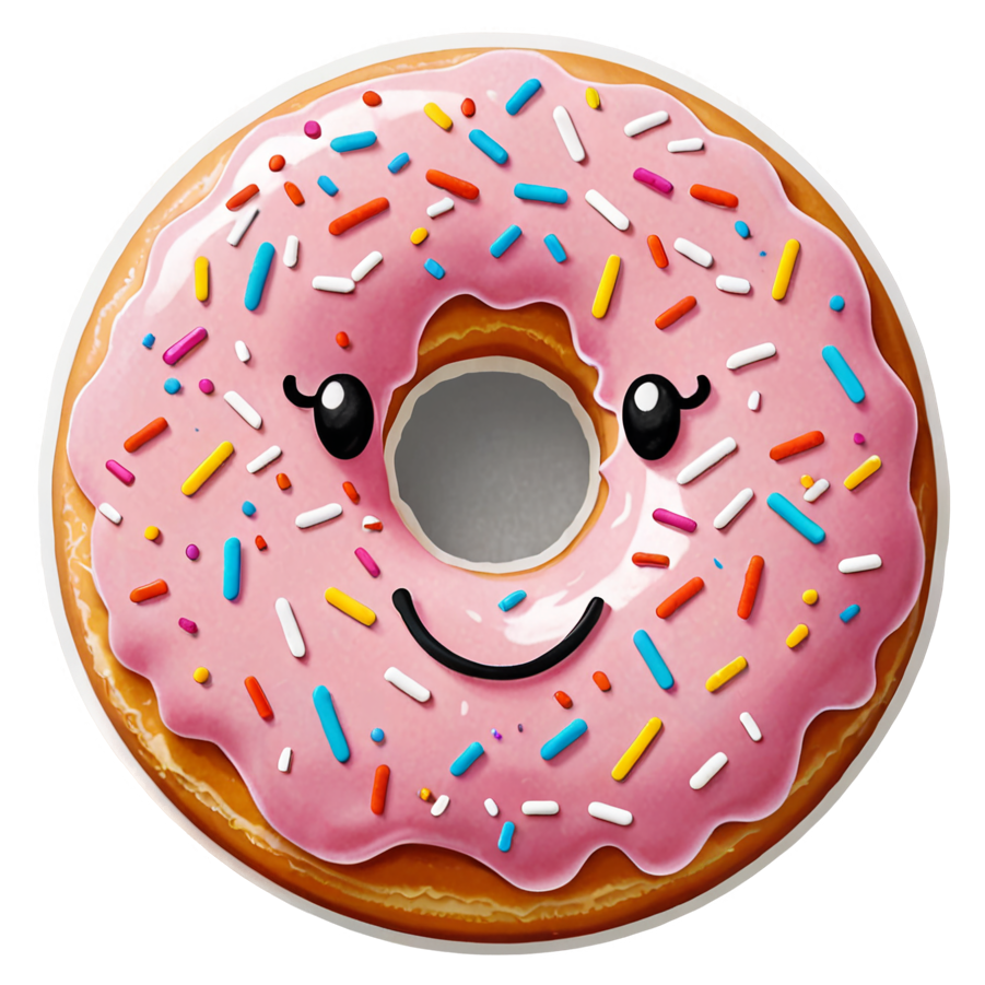 Sprinkle Donut (papercut) — dessert stickers