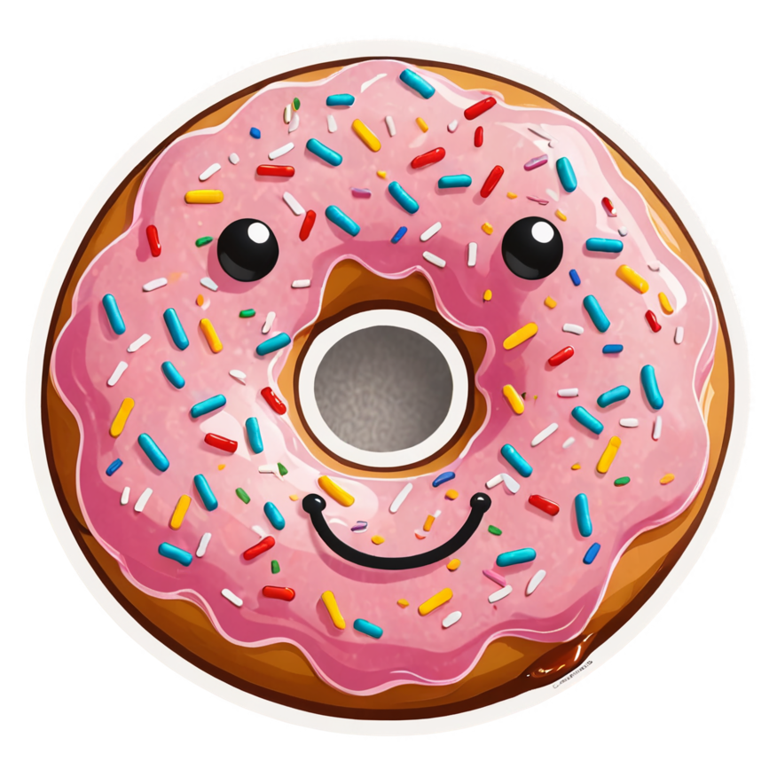 Sprinkle Donut (retro) — dessert stickers