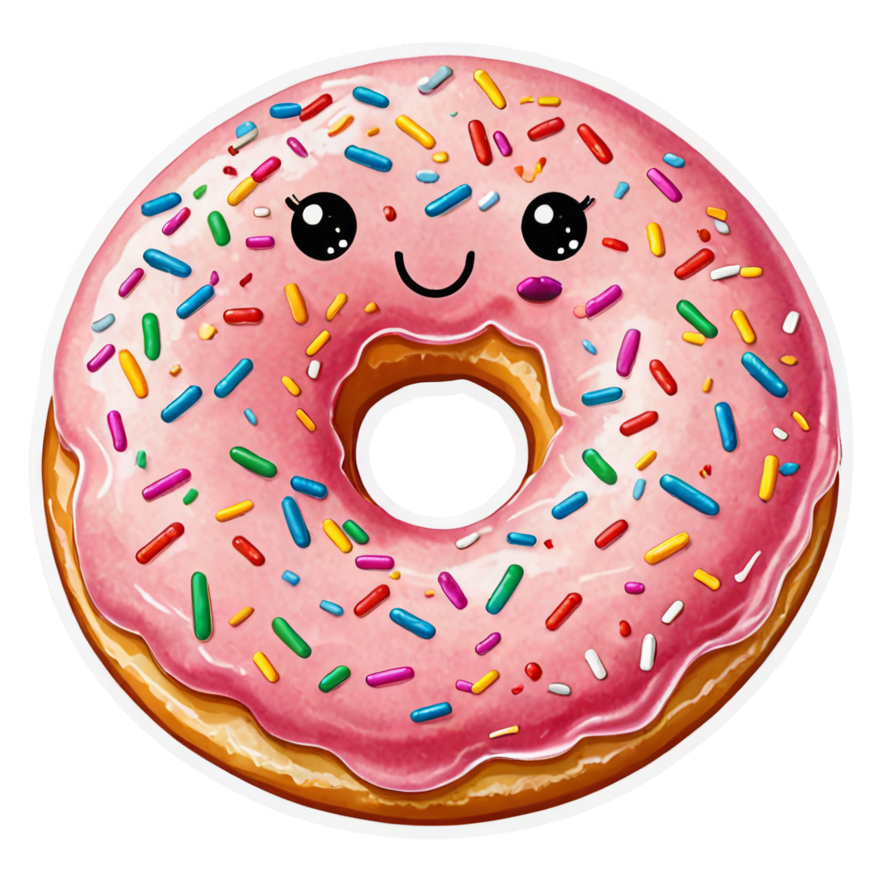 Sprinkle Donut (watercolor) — dessert stickers