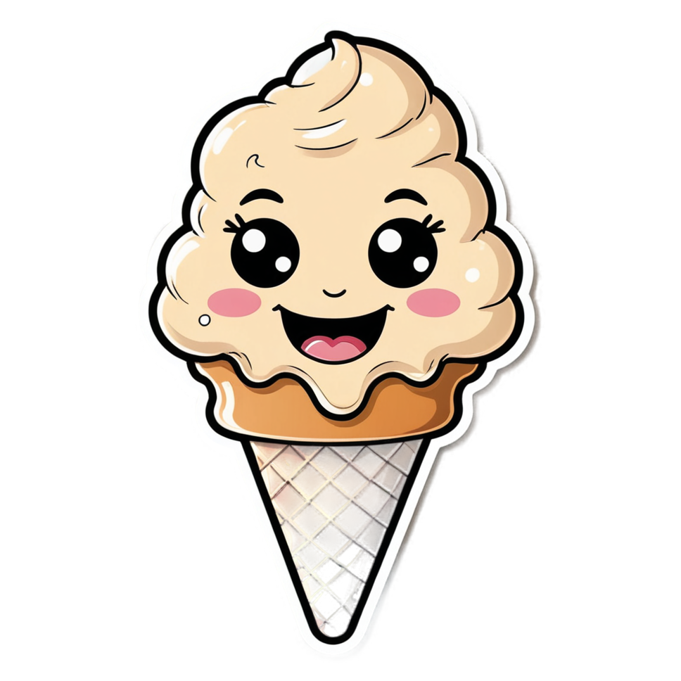 Ice Cream Cone (kawaii) — kawaii stickers