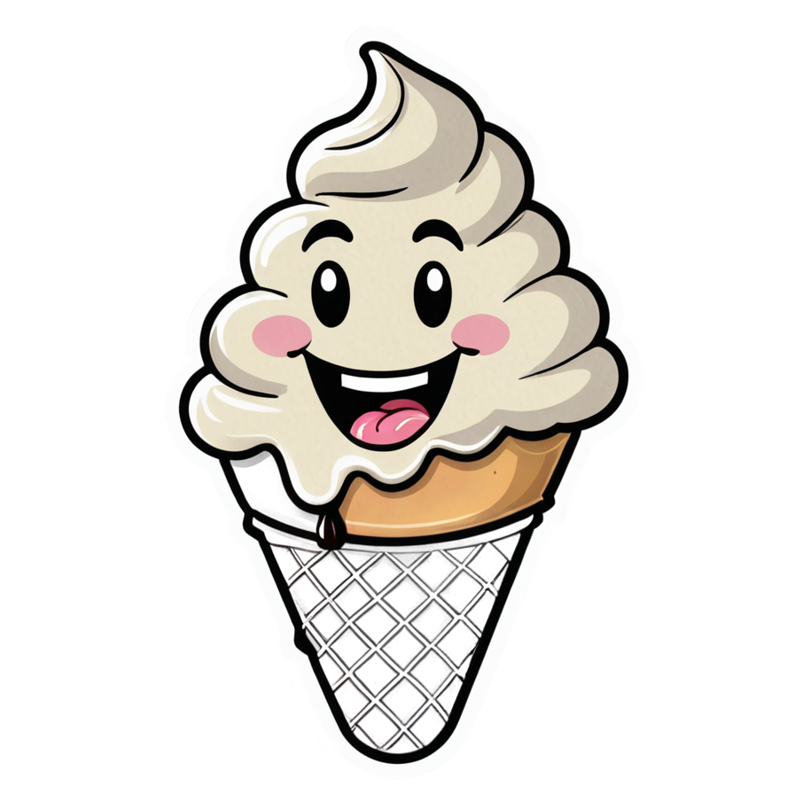 Ice Cream Cone (lineart) — dessert stickers