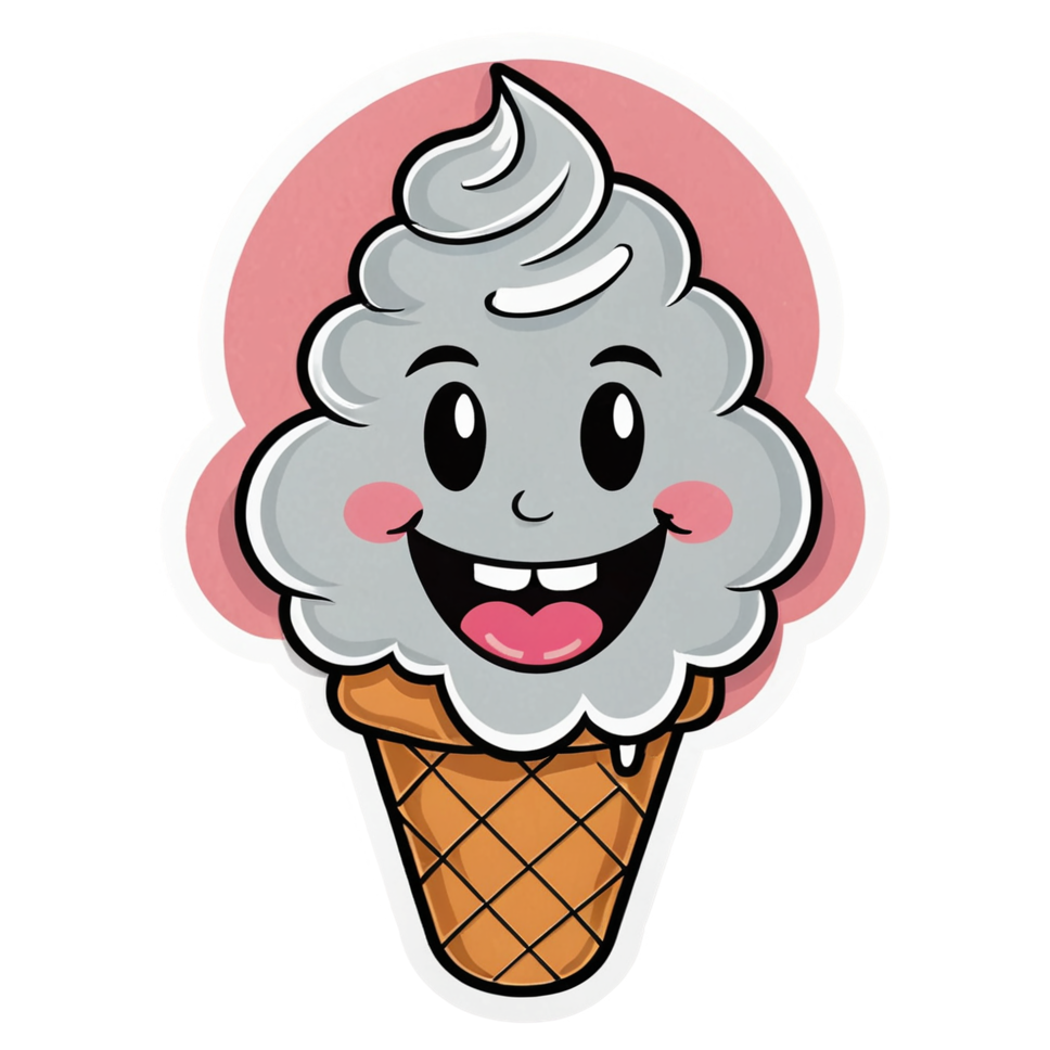 Ice Cream Cone (papercut) — dessert stickers