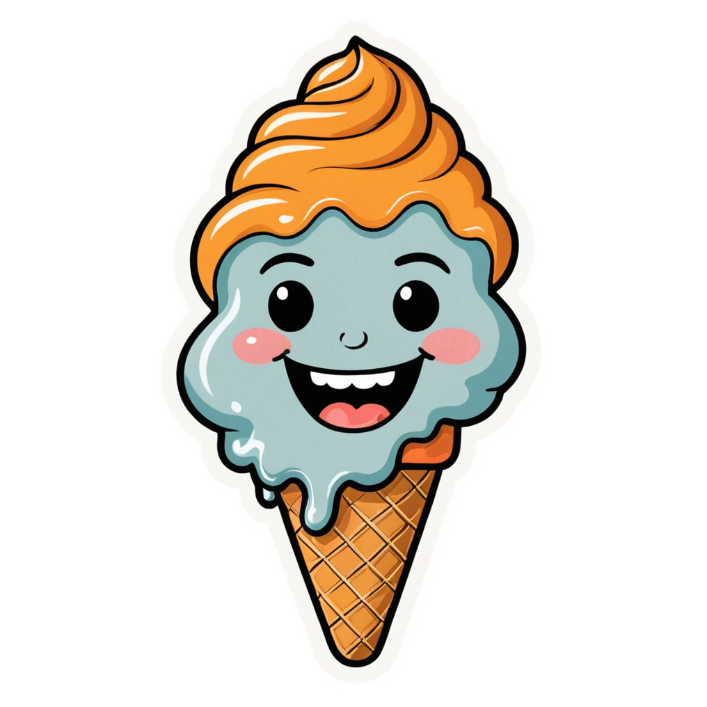 Ice Cream Cone (retro) — dessert stickers