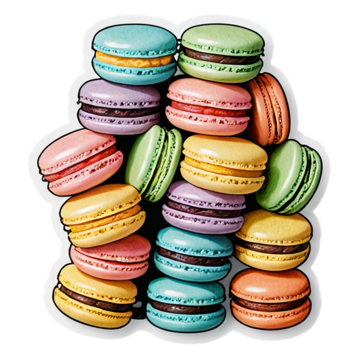 Macaron Stack (holographic) — dessert stickers