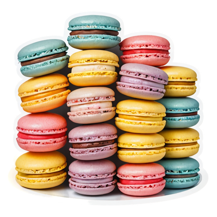 Macaron Stack (neon) — dessert stickers