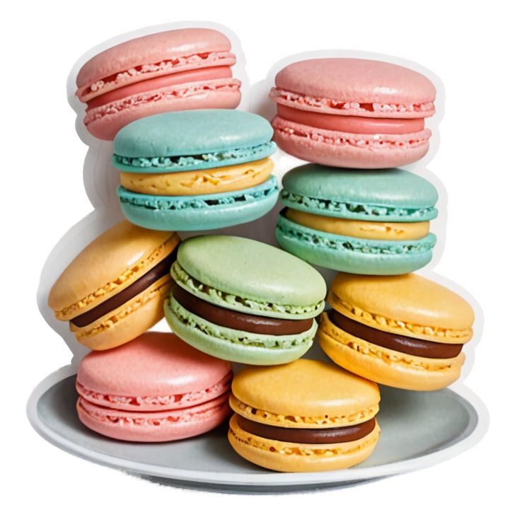 Macaron Stack (papercut) — dessert stickers