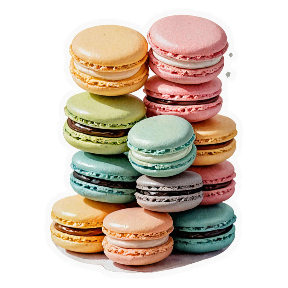 Macaron Stack (watercolor) — dessert stickers