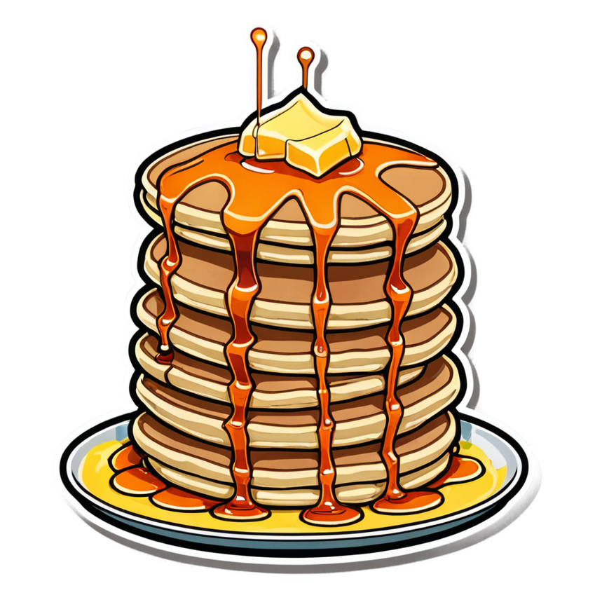 Pancake Stack (neon) — dessert stickers