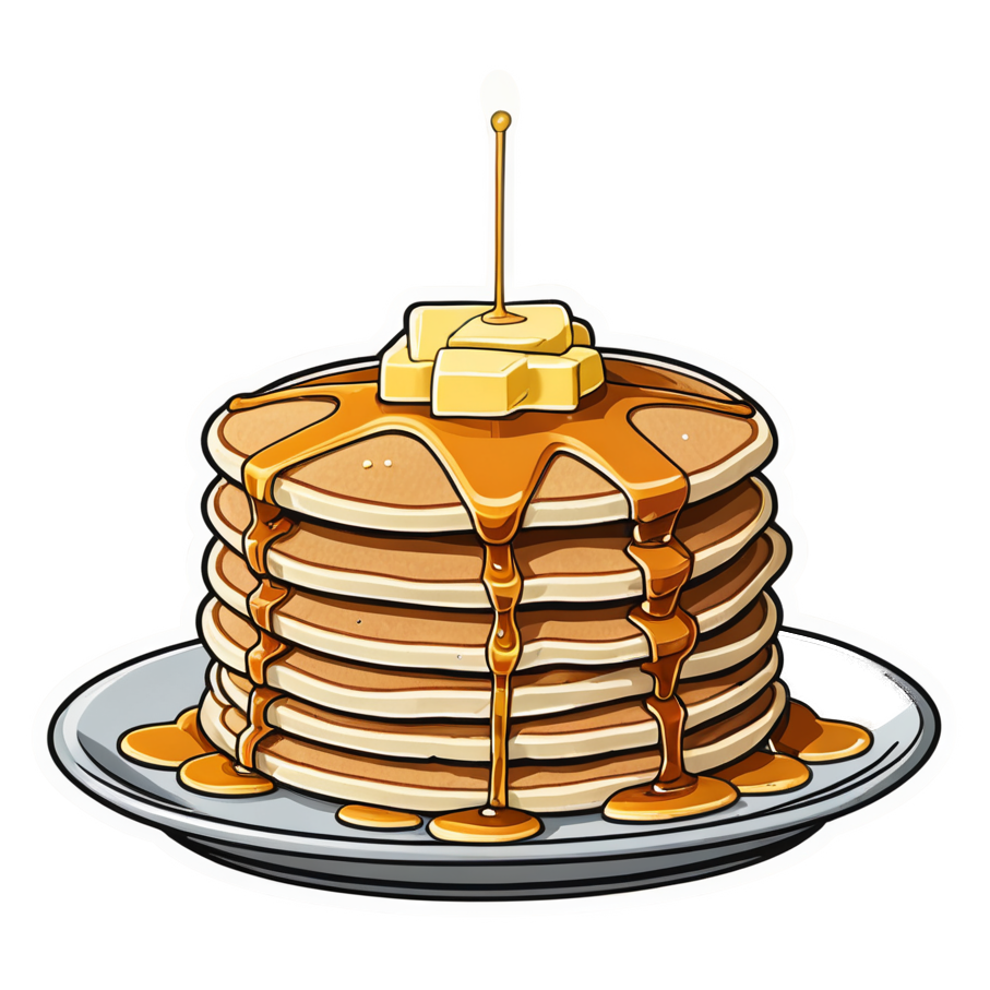 Pancake Stack (retro) — dessert stickers