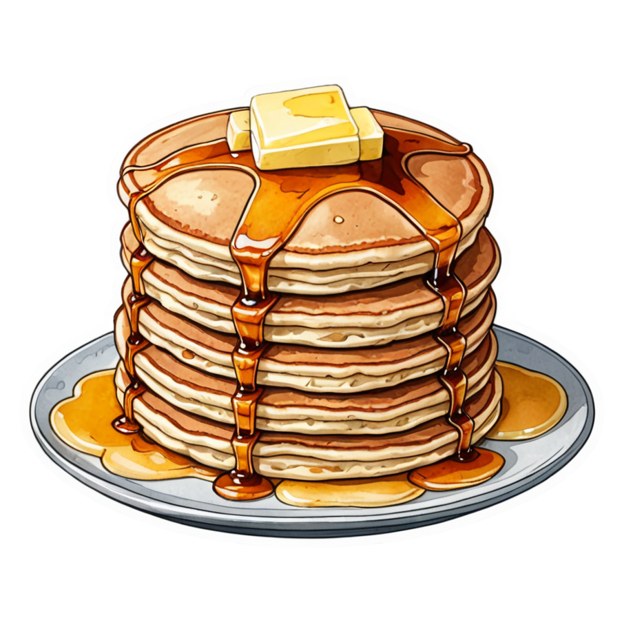 Pancake Stack (watercolor) — dessert stickers