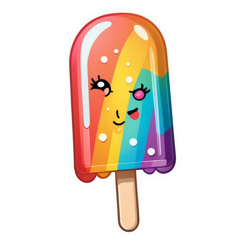 Popsicle (holographic) — dessert stickers