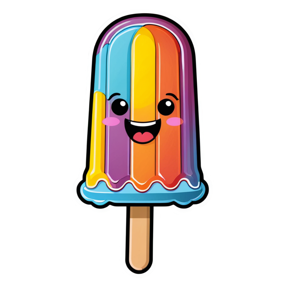 Popsicle (neon) — dessert stickers