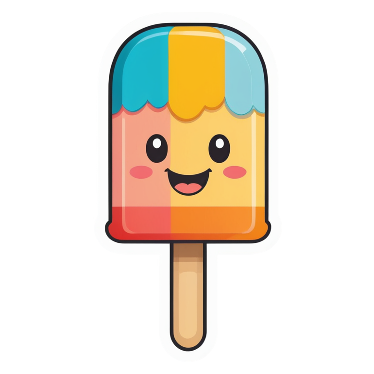 Popsicle (papercut) — dessert stickers