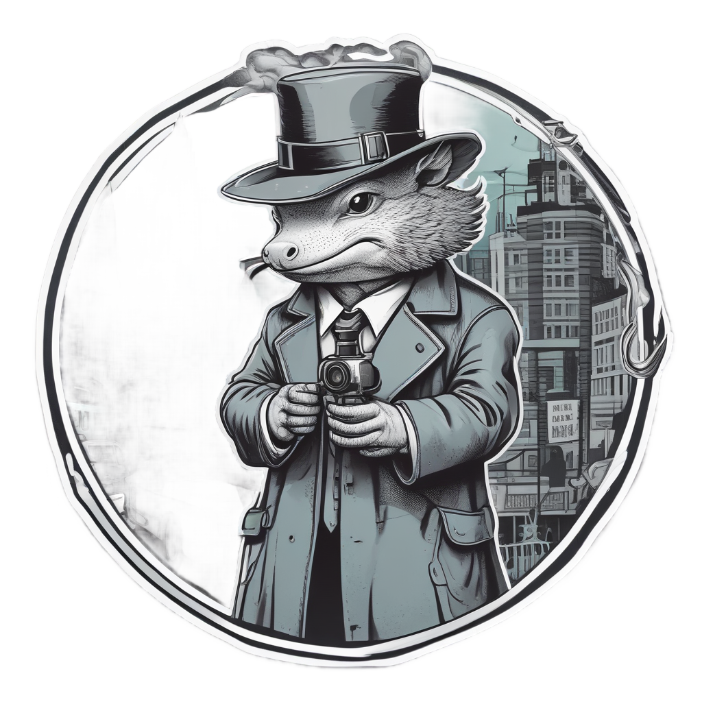 Detective Axolotl Sleuth — wildlife stickers
