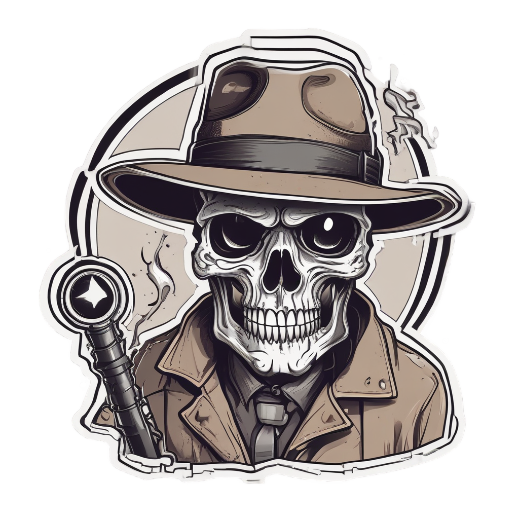 Detective Star Eye — cute skull stickers