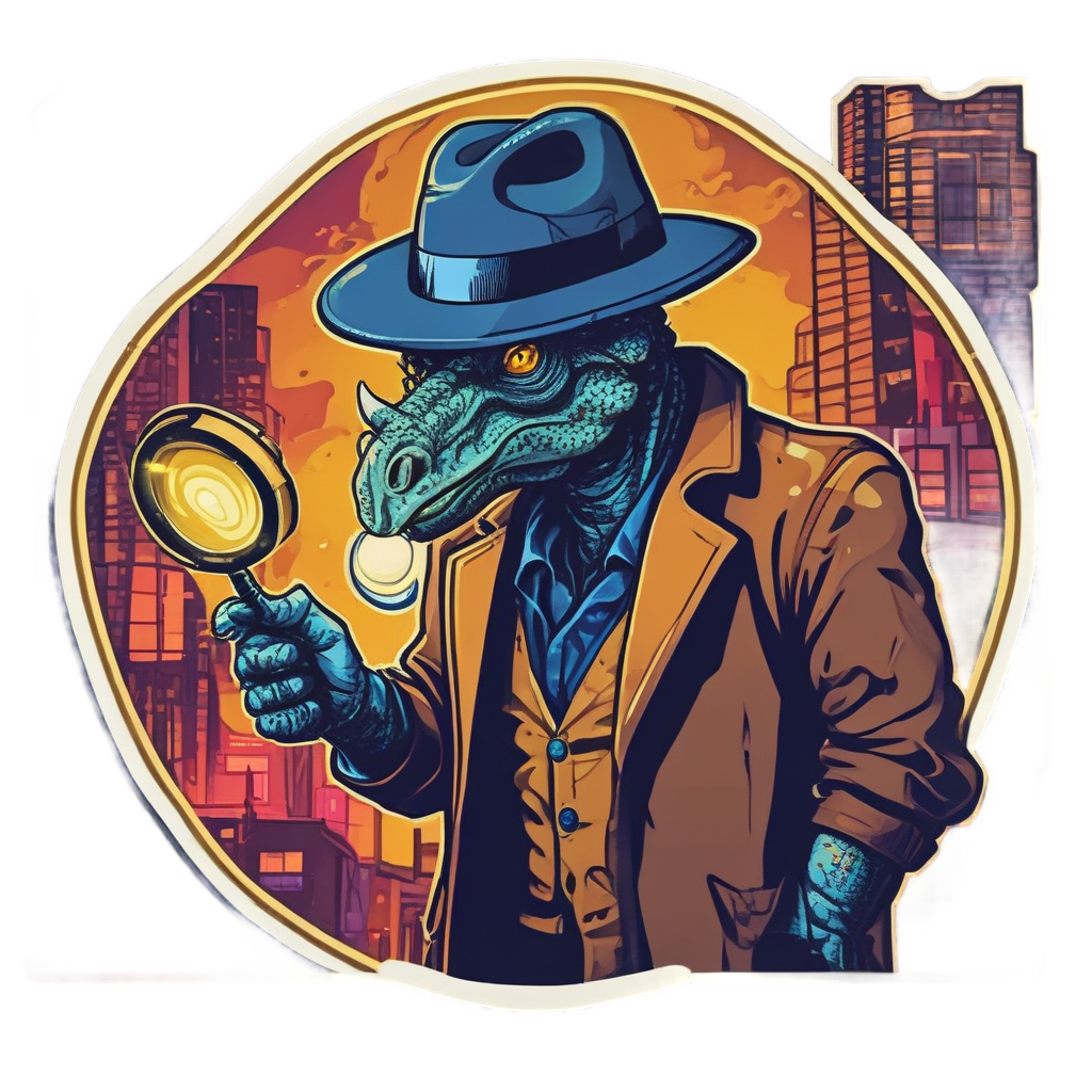 Detective Triceratops Noir Case — dinosaurs stickers