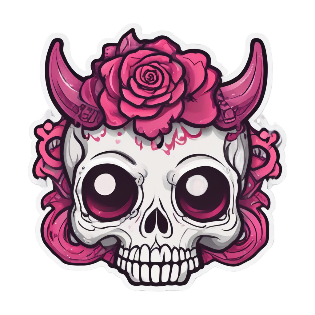 Devilish Crowned Skull — spooky stickers