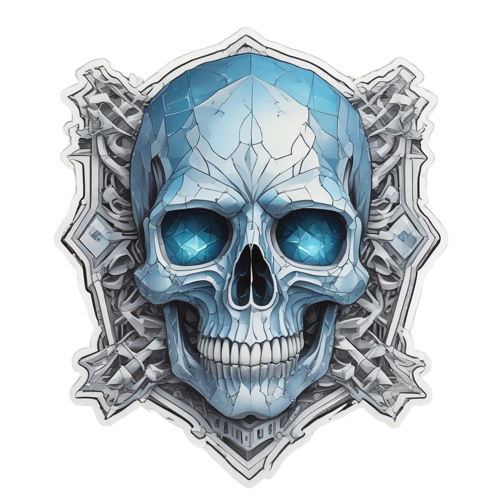 Diamond Gas Skull — biker & chrome skull stickers