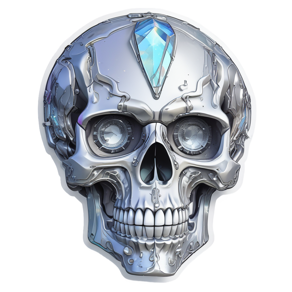 Diamond Piston Skull — crystals & healing stickers
