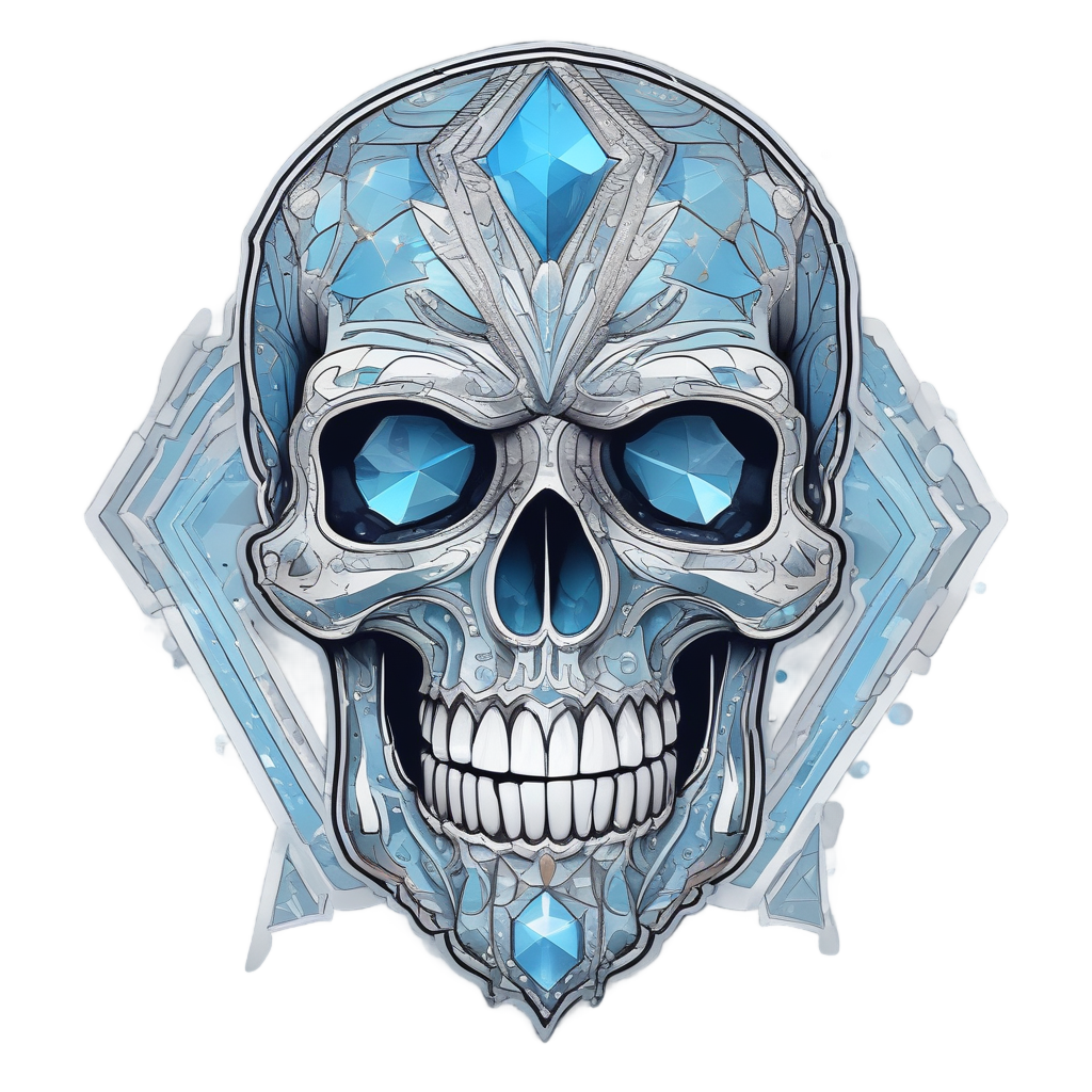 Diamond Skull Grin — war-paint skull stickers