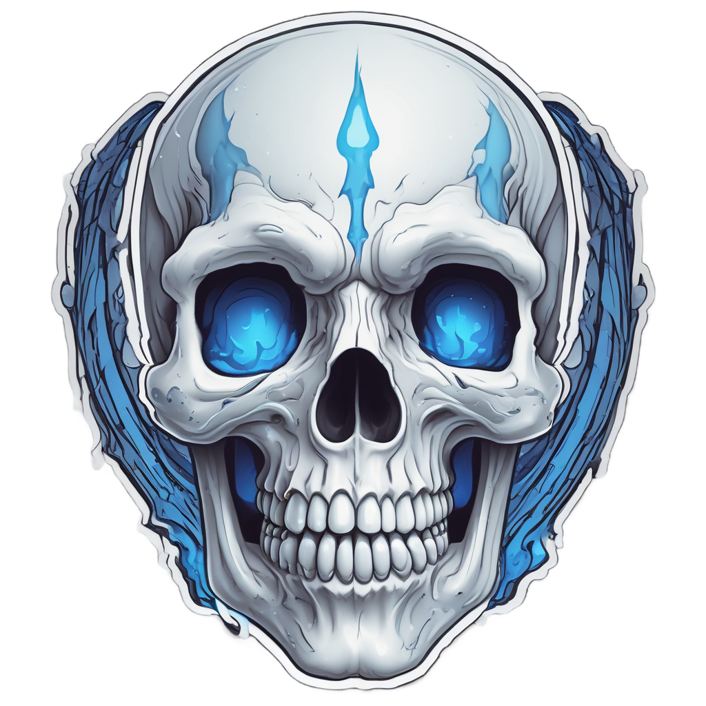 Diamond Tear Skull — flaming skull stickers