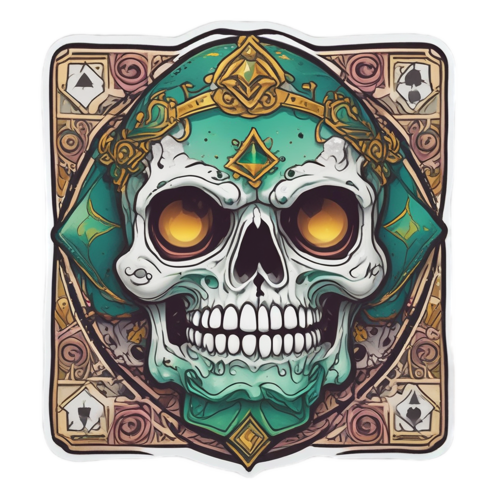 Dice-Rolling Skull — gamer stickers