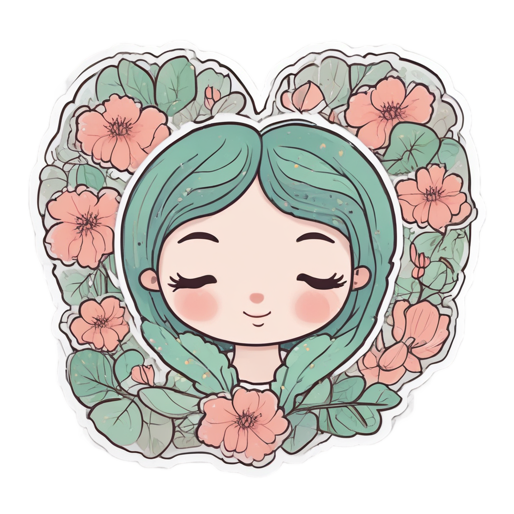 Dimpled Frame Petal Hug — pressed flowers stickers