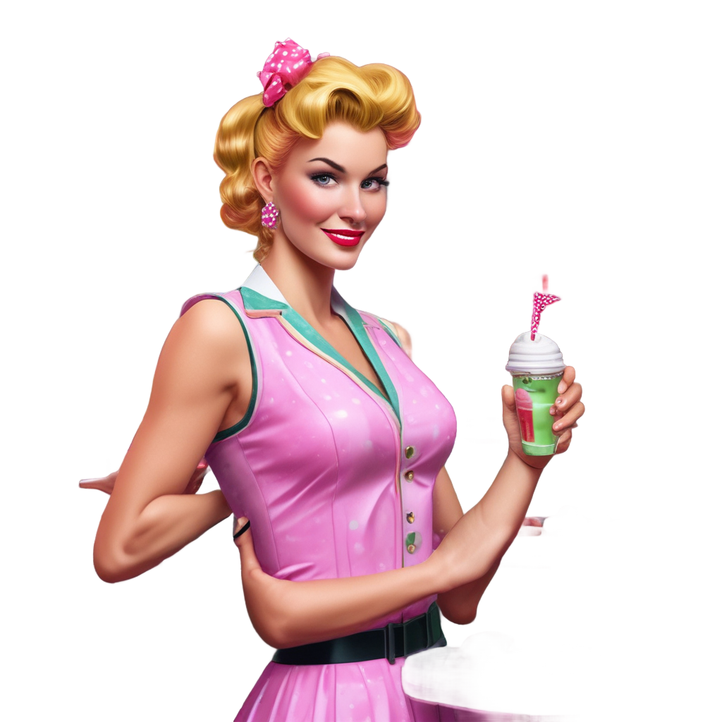 Diner Waitress Trefoil — radioactive stickers