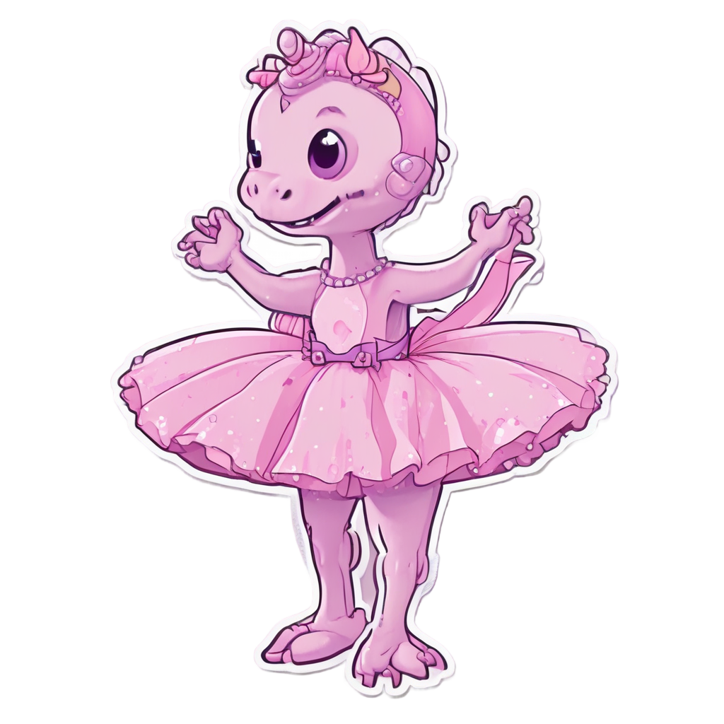 Dino Ballerina Pirouette — dinosaurs stickers
