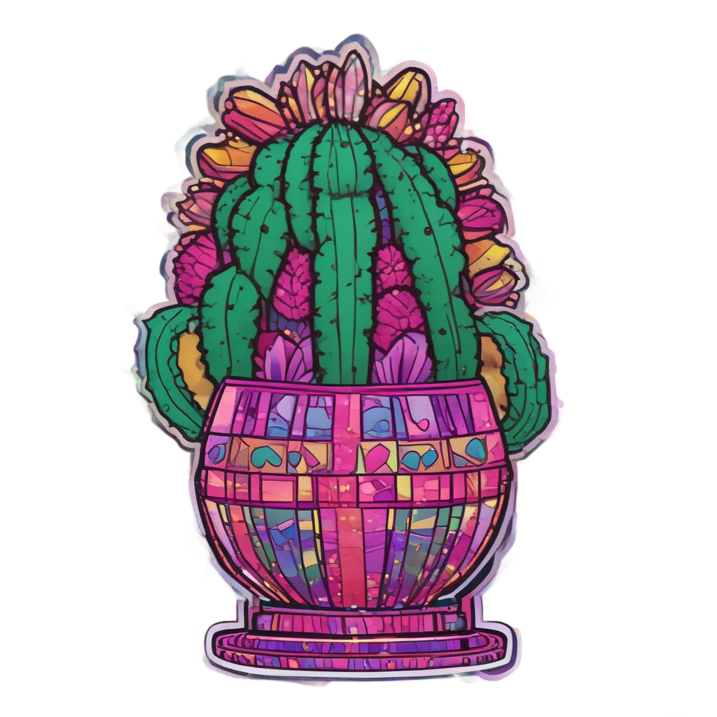 Disco Ball Cactus — boho nursery stickers
